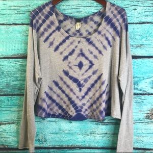 We the Free People Tie Dye Long Sleeve Cropped Tee